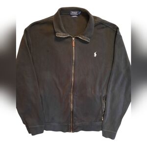 Polo Ralph Lauren Estate Rib Sweatshirt Mens XXL Black Full Zip Preppy Sporty